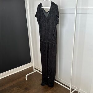 Serra Black Polka Dot Jumpsuit with V-Neck